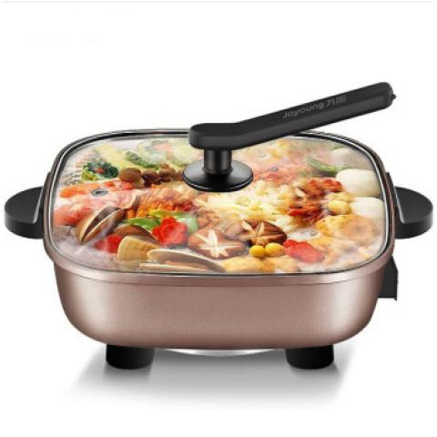 九陽（Joyoung）京品家電 電火鍋家用多功能電熱鍋 麥飯石色不粘鍋 6L大容量電煮鍋 