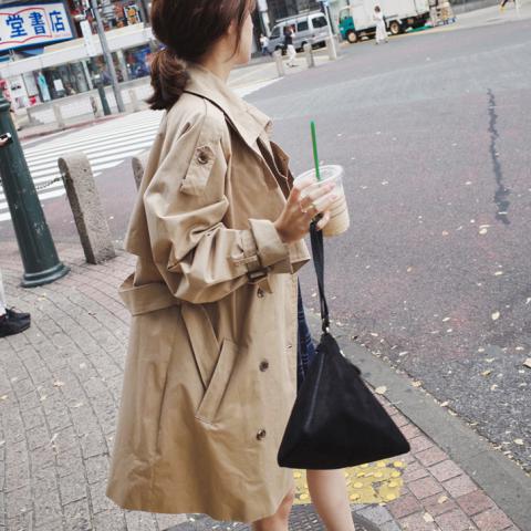 風衣女中長款韓版春季2019新款學生寬松卡其色春秋bf外套潮薄韓國